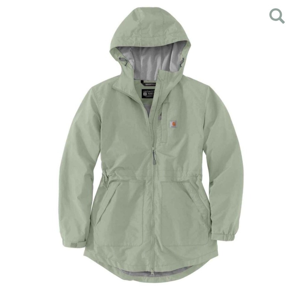 Carhartt Rain Defender Relaxed Fit Lightweight Coat Sage Green OC4221-W Womens M